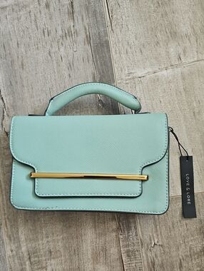 Love & Lore Women's Two-Tone Green Crossbody Satchel BNWT